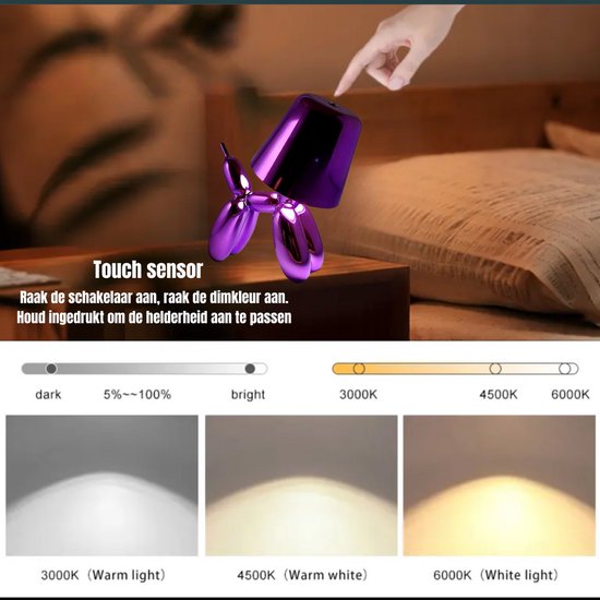 Lumo Tafellamp met 3 Lichtstanden en Dimbaar | Lampen | Huis | Thuis