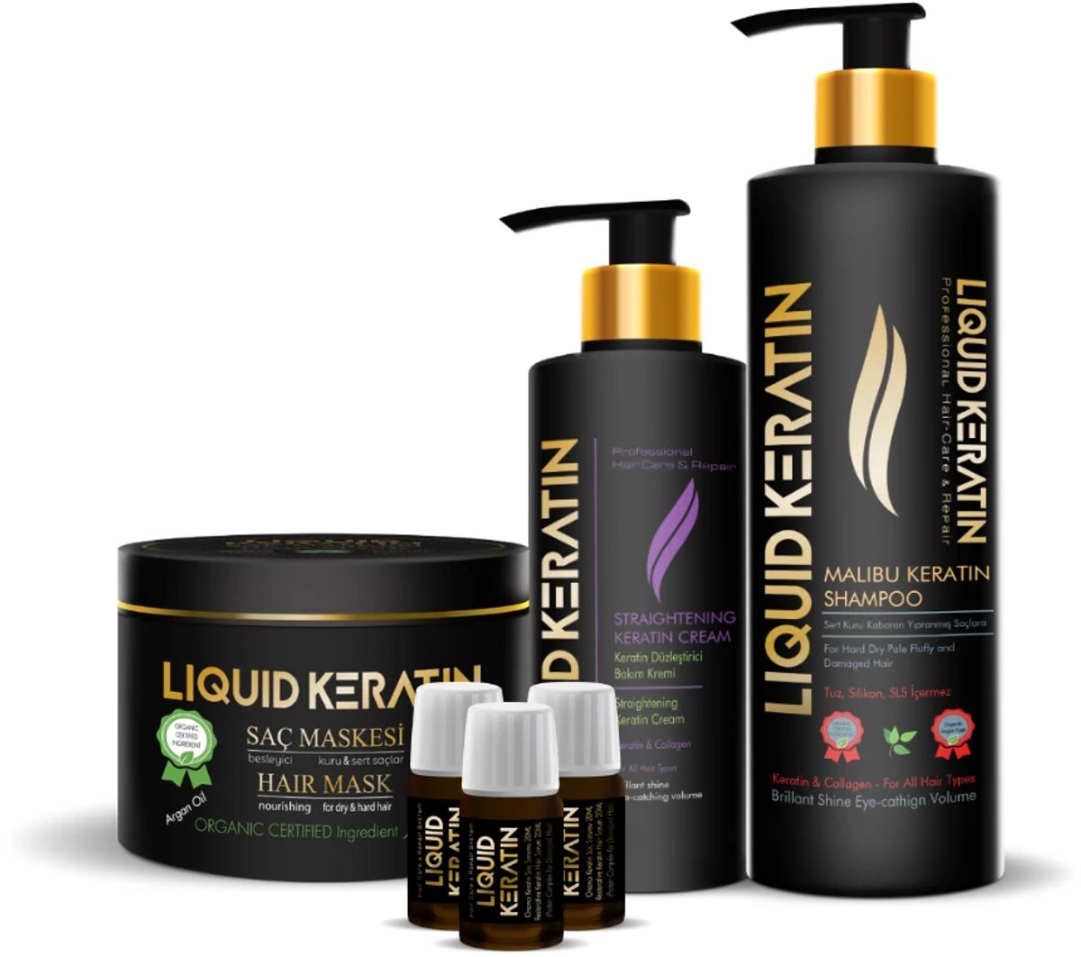 Bio Keratine Organic treatment set voor beschadigd haar (6 delig) - biokeratin- keratin - herbal - Organic - kappers - salongebruik -verzorgingsset - Bio