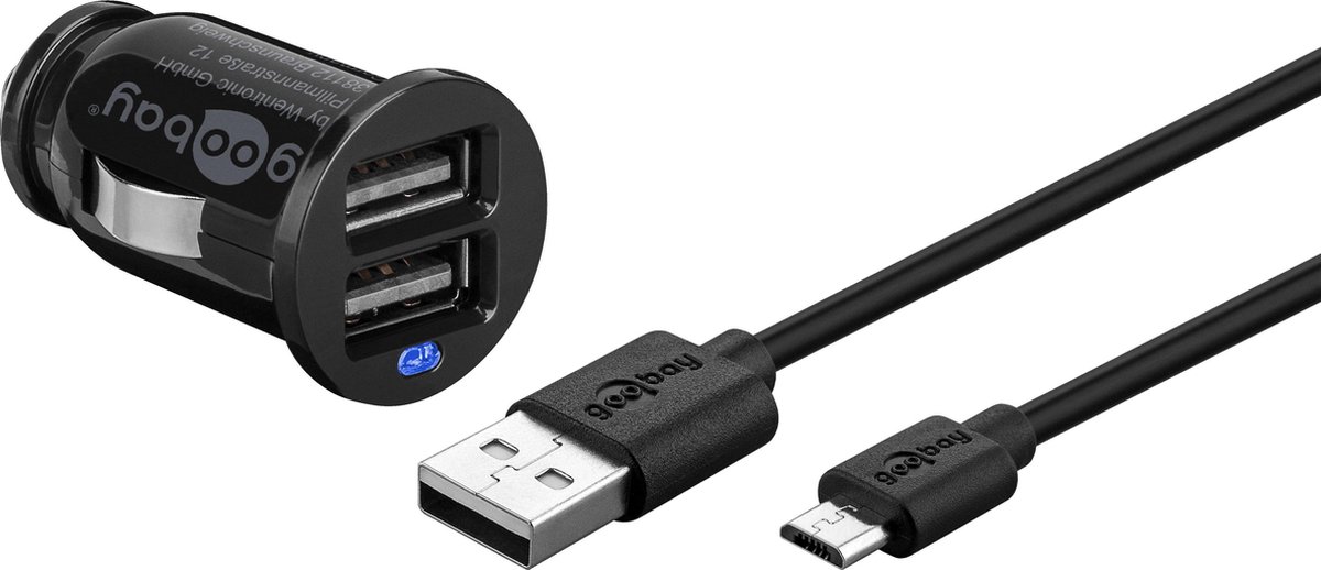 Goobay USB Micro autolader met losse kabel - 2,1A - 1 meter