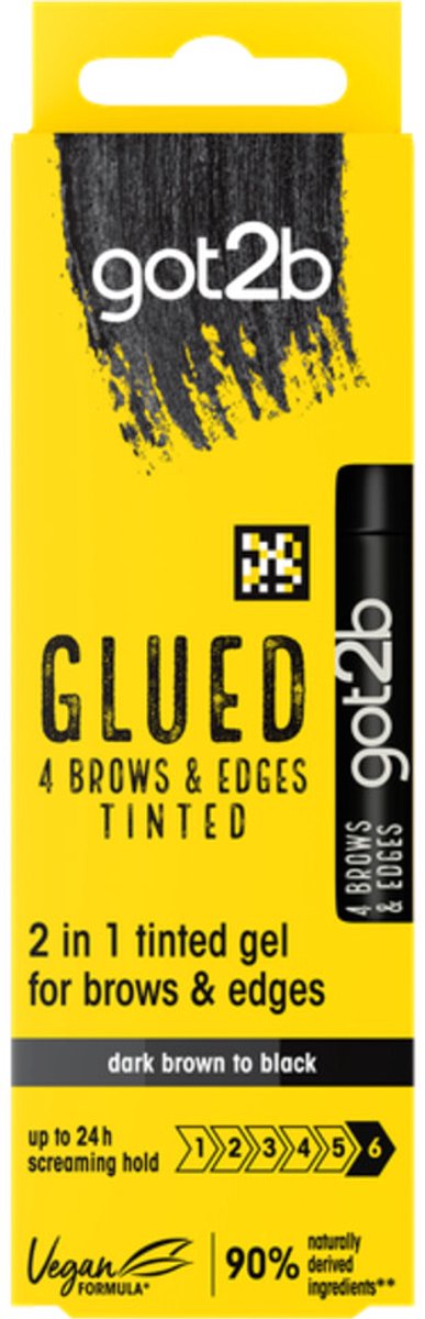 Schwarzkopf got2b Glued 2-in-1 Brows&Edges Getint Zwart 16 ml