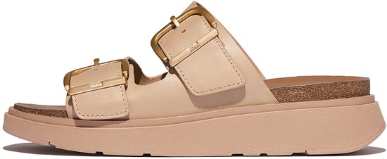 Dias FitFlop Gen-FF en cuir à deux barres et boucle BEIGE - Taille 39