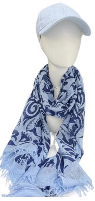 Lange Dunne Sjaal - 100% Bamboe - Print - Roze - 190 x 65 cm (6623)