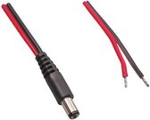 BKL DC plug (m) 3,5 x 1,35mm stroomkabel met o einde / zwart/rood - 2 meter