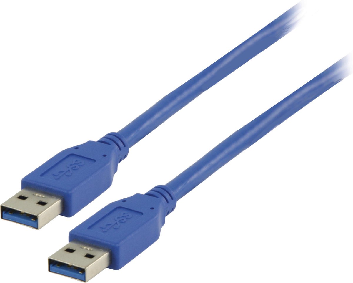 Transmedia USB naar USB kabel - USB3.0 - tot 0,9A / blauw - 3 meter