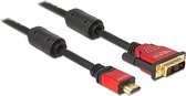"Kabel HDMI A-DVI(18+1) St-St 3,0m rot Premium"