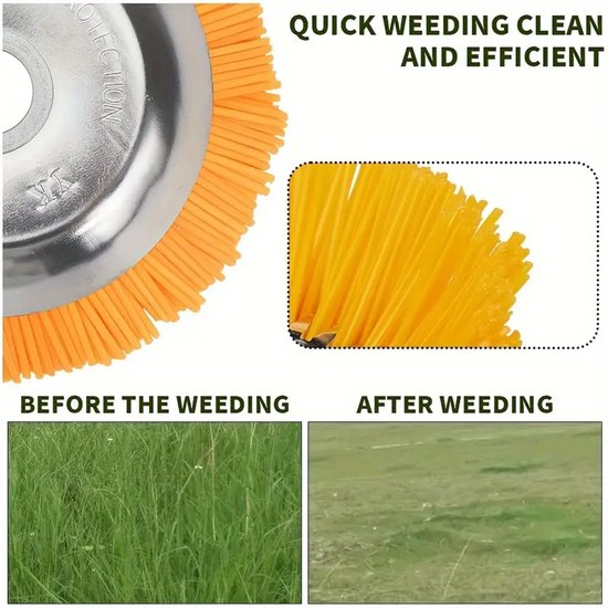 Professionele Onkruidborstel voor Bosmaaier - 20,3 cm Nylon Borstelkop - Geschikt voor Gras, Onkruid en Voegen - 25 mm Asgat - Efficiënt en Duurzaam - Voor Tuin, Tegels, Grind en Opritten van Marfer. — afbeelding 4
