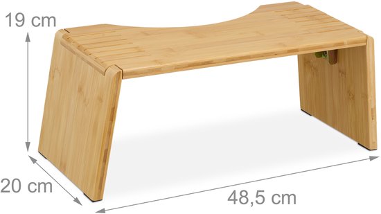 wc krukje - inklapbaar - bamboe - tot 60 kg - toiletkrukje — afbeelding 5