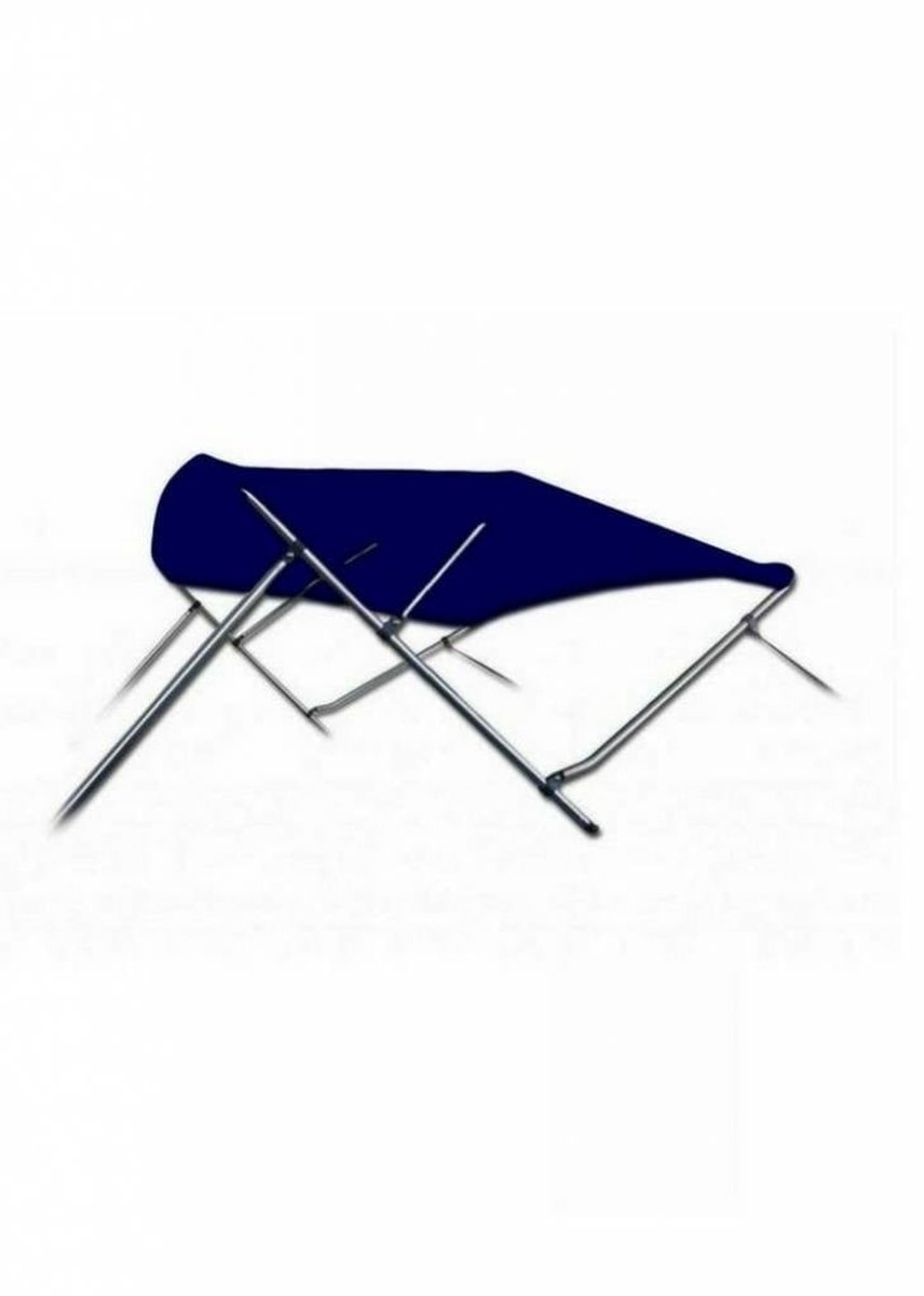 BREG Biminitop | Aluminium 3-boogs | Breedte 200 <> 213 cm - Hoogte 137 cm - Blauw doek