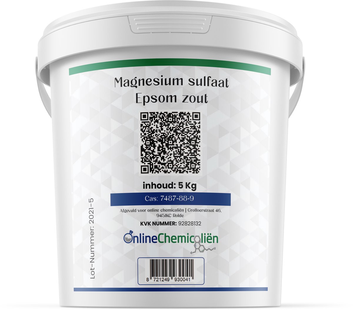 Online Chemicalien – Epsom Zout 5 kg – Magnesiumsulfaat Heptahydraat – Fijnkorrelig & Hoog Zuiver