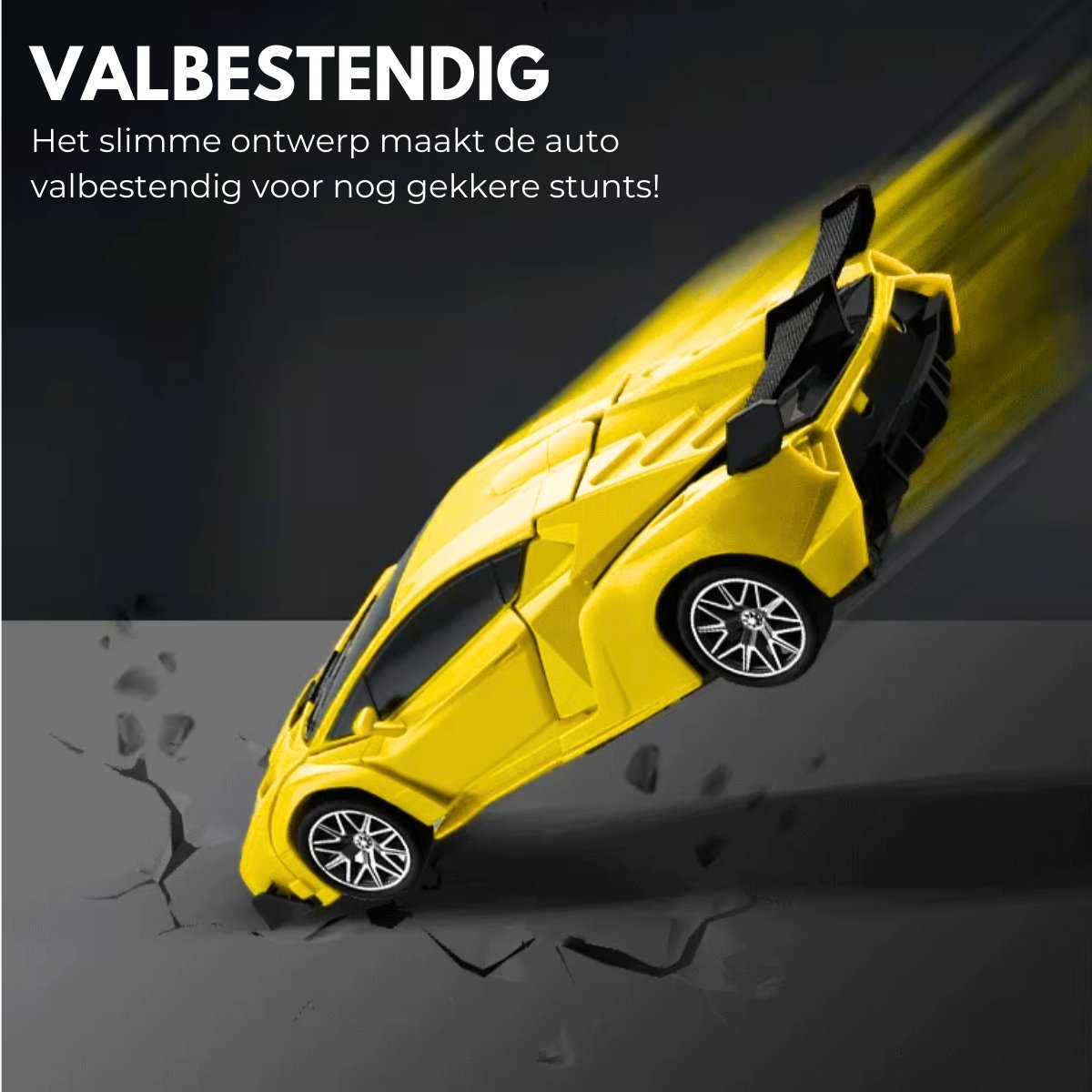 Boncy® Bestuurbare RC Auto - Transformerende Lambo Geel - Jongens Meisje Volwassenen - Robot Speelgoed Binnen & Buiten - Afstandbestuurbaar Race Drift Car - Afstandsbestuurbaar Raceauto Accu Stuntauto - Bestuurbaar Elektrisch Autos Afstandsbediening — afbeelding 7