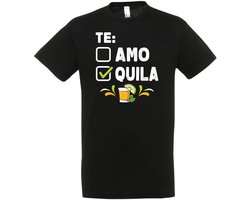 Tequila Te Amo T-shirt - Heren Dames Unisex - Drank - cadeau - Grappige T-shirt’s - Origineel Cadeau - Zwart - Funny - Grappig - Maat S