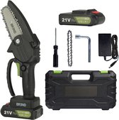 Bol.com BREND BR-2236 Elektrische Mini Kettingzaag met Accu en Opbergkoffer – Draadloze Snoeizaag voor Takken en Stammen – 20 Mi... aanbieding