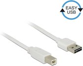 Easy-USB-A naar USB-B kabel - USB2.0 - tot 2A / wit - 1 meter