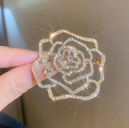 Broche Borasi Rose Doré | Acier inoxydable | Broche | Bijoux pour femmes | Mariage | Élégant |