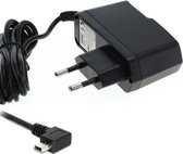 VHBW USB Mini B thuislader met vaste kabel en haakse connector (naar links) - 1A / zwart - 1,2 meter