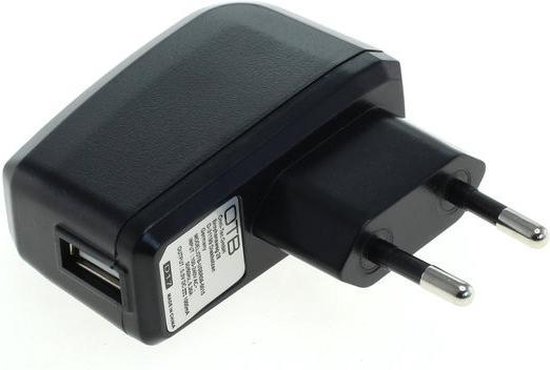 USB thuislader met 1 poort - haaks - 1A / zwart