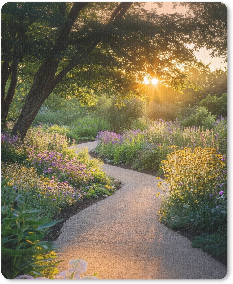 Muismat 19x23 cm - Mousepad Pad - Bloemen - Park - Muismatten