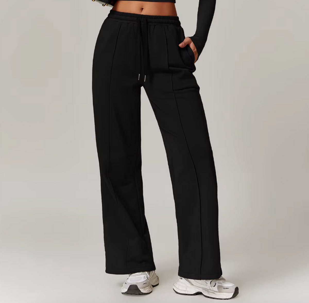 Gym Revolution - Joggingbroek dames - Comfortabele Joggingbroek - Hoge kwaliteit Trainingsbroek dames - Sweatpants - Huisbroek dames - Zwart Maat L