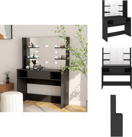 Kaptafel met spiegel 100x45x76 cm wit Kaptafel met spiegel 100x45x76 cm wit