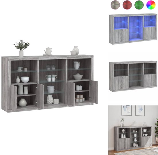 vidaXL Moderne Buffet Dressoir In Artisan Eiken Ruime Opslag