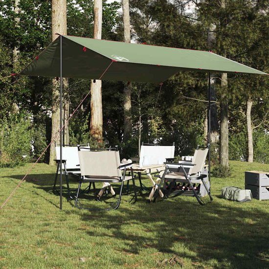 vidaXL - Kampeerluifel - waterdicht - 360x294 - cm - groen van Merkloos — afbeelding 2