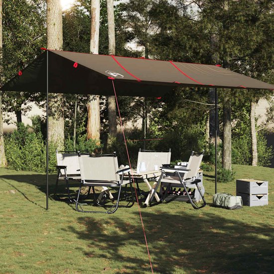 vidaXL - Kampeerluifel - waterdicht - 451x420 - cm - bruin van Vidaxl — afbeelding 2