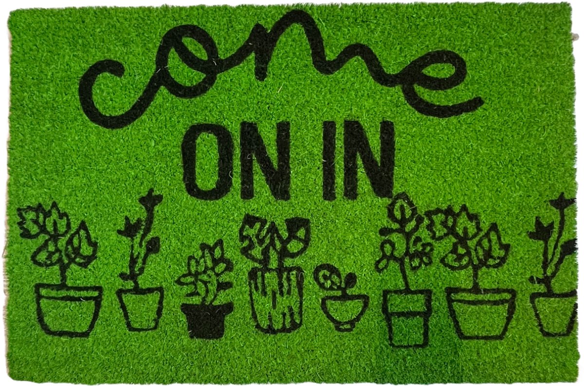Texas - Kokos Deurmat - 40x60 cm - Groen - Anti-slip PVC