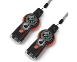 2 stuks - Noodfluit - Noodfluitje - Overlevingsfluitje - Noodoverlevingsfunctiefluitje - multifunctionele veiligheidsfluit voor buiten met koord - ideaal voor varen , wandelen , kamperen , klimmen , vissen - ABS - oranje kleur - 10.9*4.5*2.6 cm
