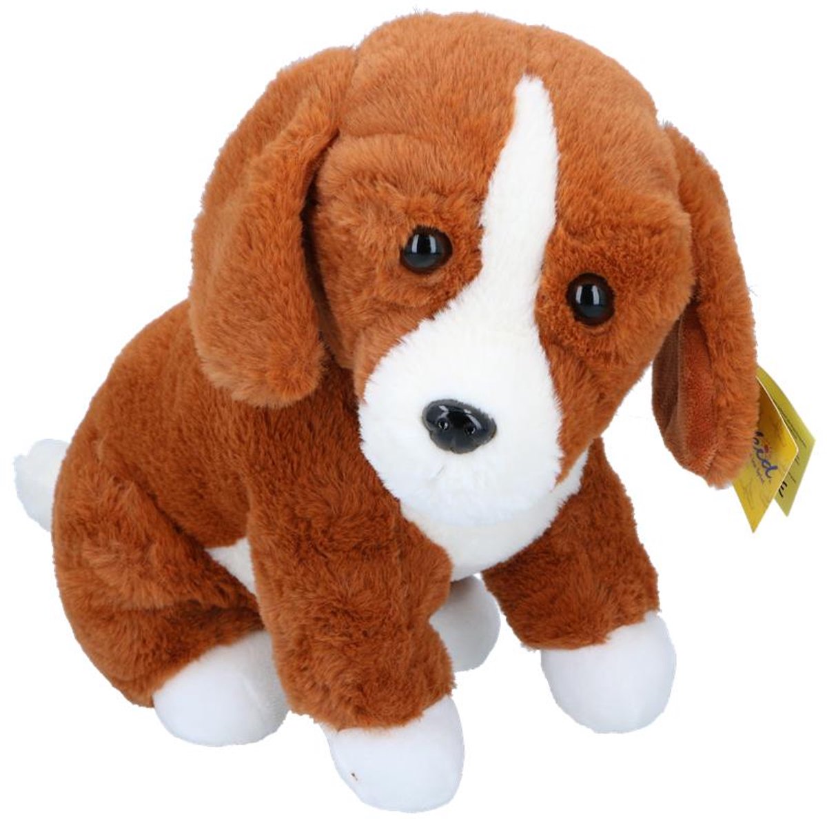 Pluche hond bruin/wit 45cm