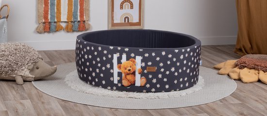 Ballenbak Baby - Speelgoed 1 jaar, 2 jaar, 3 jaar - Hi Beer Ballenbad - Ballenbakken - Gomoor - 100% Katoen en BPA vrije ballen 200 stuks Ø 7 cm - Ballen Licht Orange, Zilver, Parel en Parelmoer van Merkloos — afbeelding 5