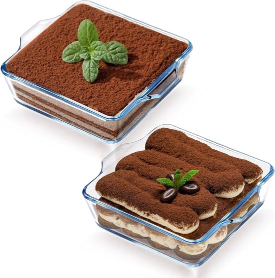 Mini Plat à Gratin En Verre 21,3 X 15 X 5 Cm (1,1 L) - Résistant Au Four, Micro-ondes Et Airfryer, Transparent