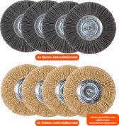 Kibani universele borstelset voor elektrische onkruidborstel - Set van 4 - Onkruidverwijderaar - Onkruidverdelger - Stalen en Nylon borstel - 11cm - Voegenborstel - Grastrimmer