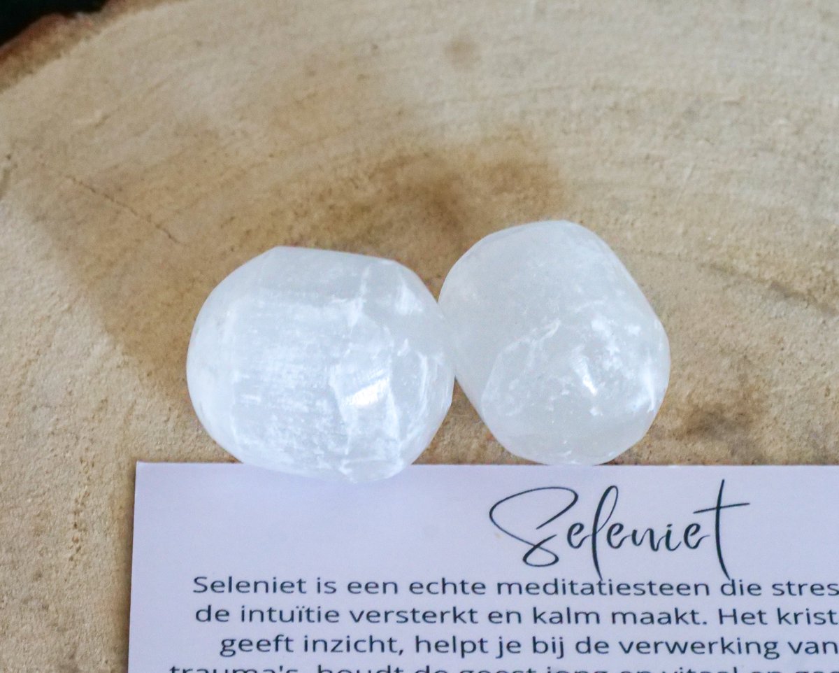 Seleniet gepolijste steen - edelstenen - Perfect cadeau voor vrouwen - Inclusief uitleg - Spiritueel - Zuiverheid - Rust - Controle - 100% NATUURLIJK