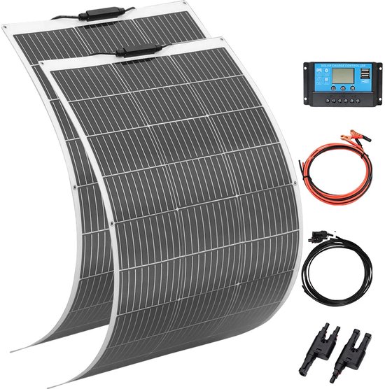 ANUU 400W/800W 18V onokristallijn zonnepaneel, 2 stuks zeer efficiënte
