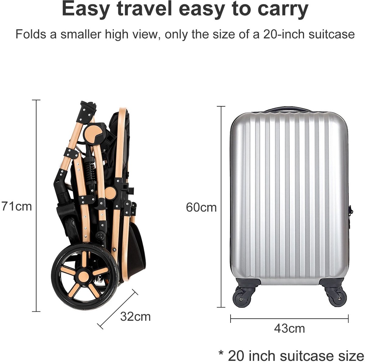 Mila Shop Kinderwagen 3 in 1 - Wandelwagen - Babywagen - afbeelding 2