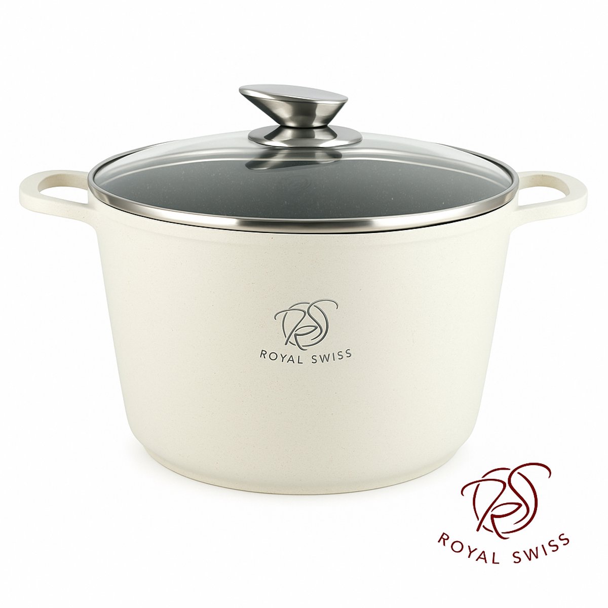 Royal Swiss Induktionskochtopf 28 Cm / 10 Liter – Mit Abnehmbaren Griffen & Antihaftbeschichtung | Für Alle Herdarten