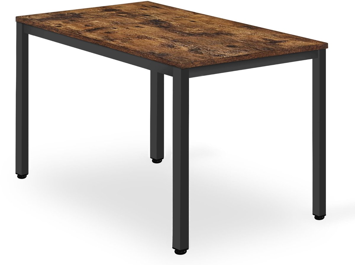 TESSA tafel 120cm x 60cm - rustiek / zwarte poten