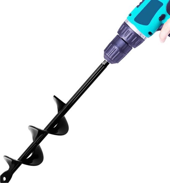 Grondboor voor Boormachine Staal ø4 cm x 45 cm Bollenboor Bollenpoter Grond Boor Slangenboor Bollenboor Tuinboor — afbeelding 4
