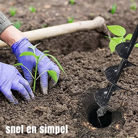 Grondboor voor Boormachine Staal ø4 cm x 45 cm Bollenboor Bollenpoter Grond Boor Slangenboor Bollenboor Tuinboor — afbeelding 2