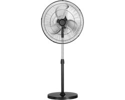 Industriële Staande Ventilator, 570 mm, 90 Graden Oscillatie, In Hoogte Verstelbaar met 3 Snelheden, Krachtige Ventilator voor Woonkamer, Thuis en Kantoor, Zwart