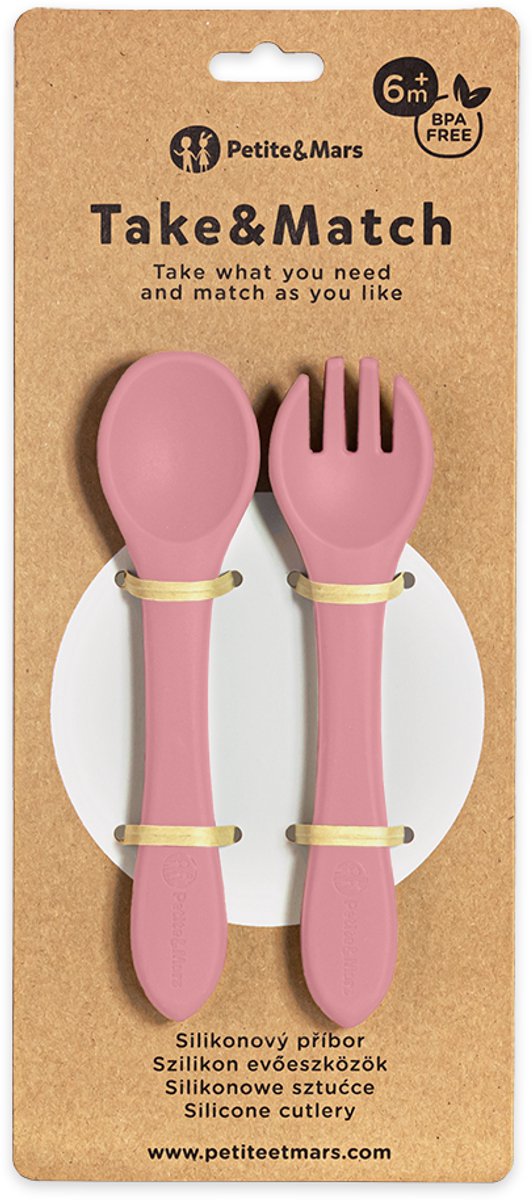 Petite&Mars | Siliconen Bestekset Dusty Rose