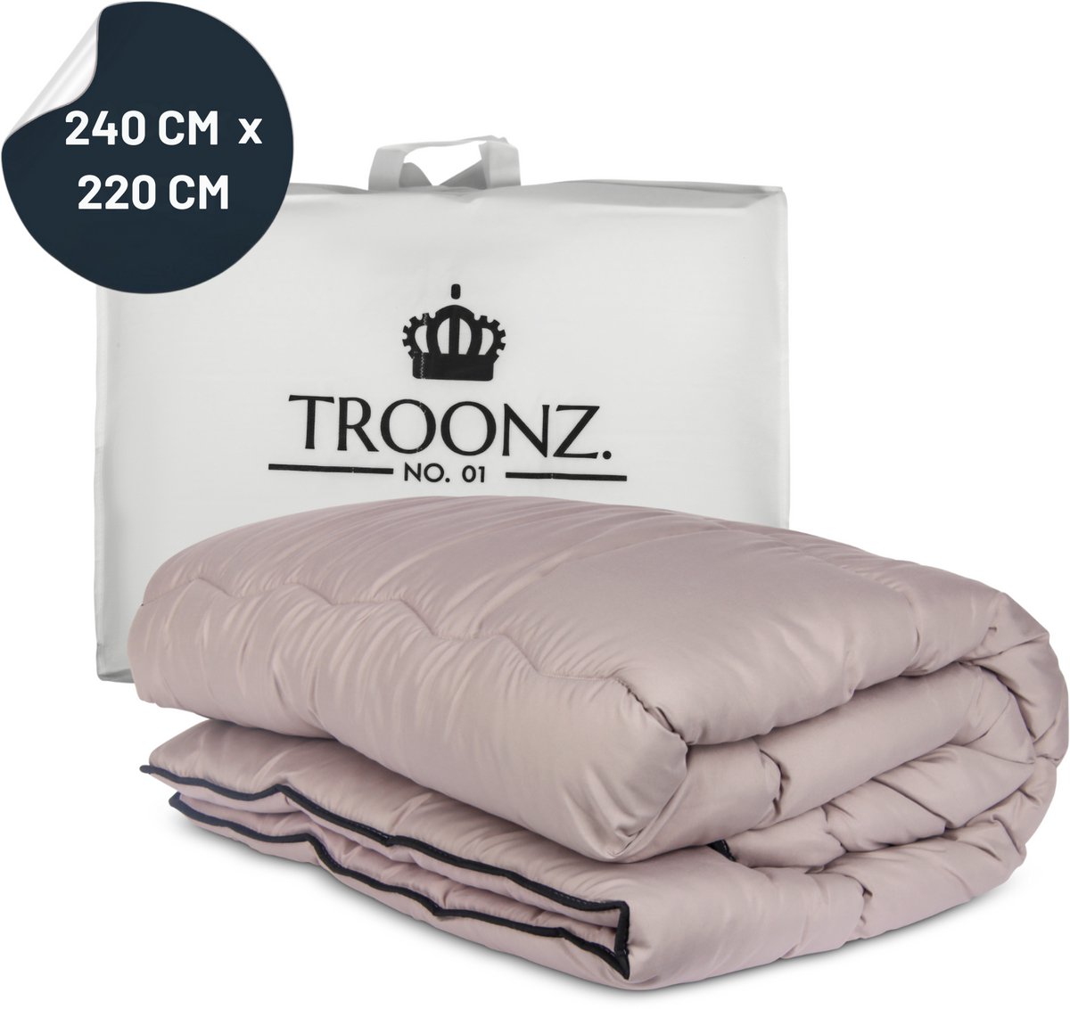Troonz Dekbed Dreamscape 240 x 220 cm - Tweepersoons Dekbed Zonder Overtrek - Taupe - Zomerdekbed & Winterdekbed - Hoesloos dekbed - Dekbed zonder hoes