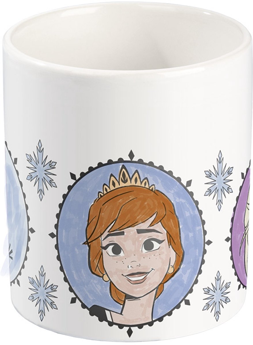Disney Frozen mok beschilderen inkleur beker Totum speelgoed meisjes - wit keramiek incl. verfstrip en penseeltje - cadeautip knutselen — afbeelding 5
