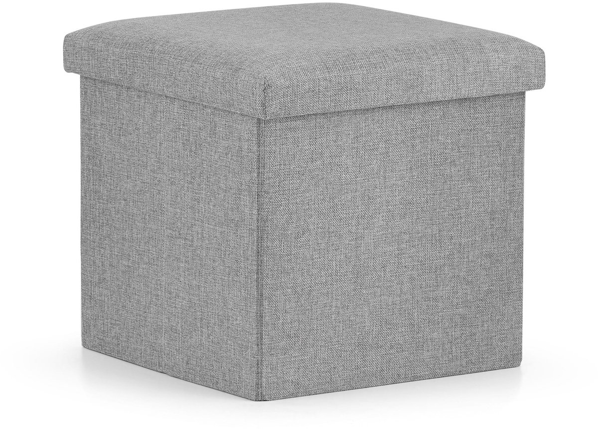 16-Pack Opvouwbare Poefs met Opbergvak – Maat M – 30x30x30 cm – Grijs – 19 Liter Capaciteit – Multifunctionele Hocker