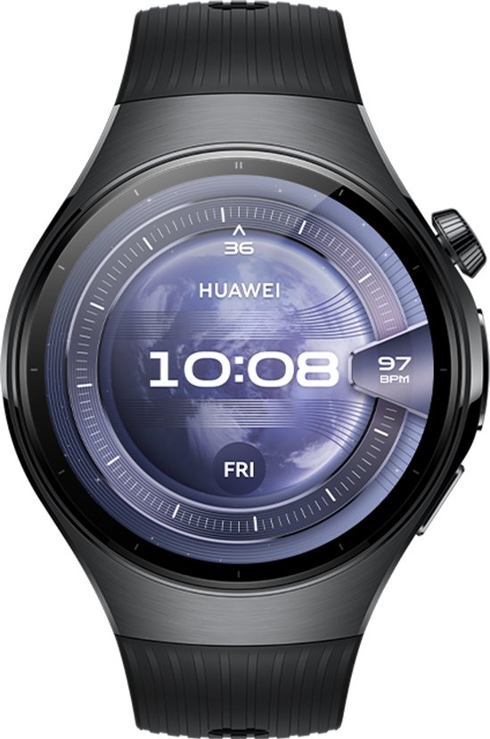 HUAWEI Watch 5 46mm Zwart | Multi-sensing X-tap technologie | Gezondheidsoverzicht in 1 tik | Titanium van luchtvaartkwaliteit | Ultra lange batterijduur modus | Compatibel met iOS & Android