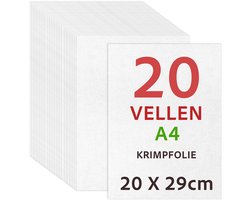 20 Stuks Krimpfolie A4 Vellen Knutselpakket - 29 X 20cm - Krimp Folie Vel - Krimpie Dinkie Dimpie Knutselen Vellen Set - DIY Pakket Jongens, Meisjes - Sieraden Oorbellen, Sleutelhangers Armbandjes Maken
