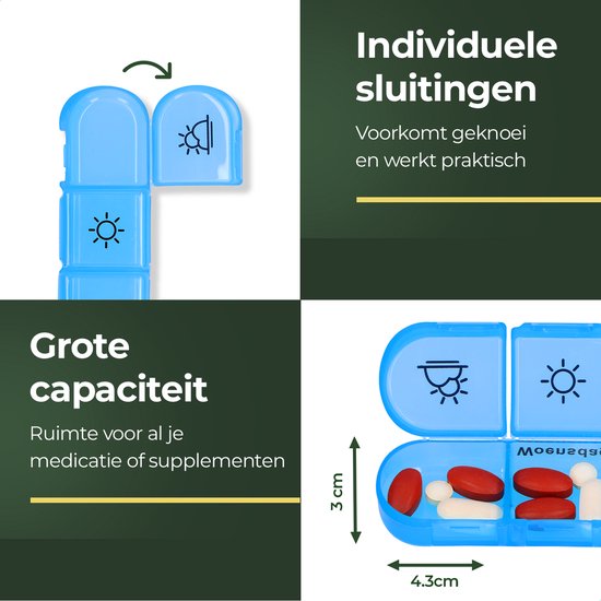 Gandria Pilulier 7 Jours - Pilulier Amovible - Boîte à Médicaments avec 21 Compartiments - Boîte à Médicaments avec Fermeture Robuste - 3 Compartiments par Jour - 7 Couleurs