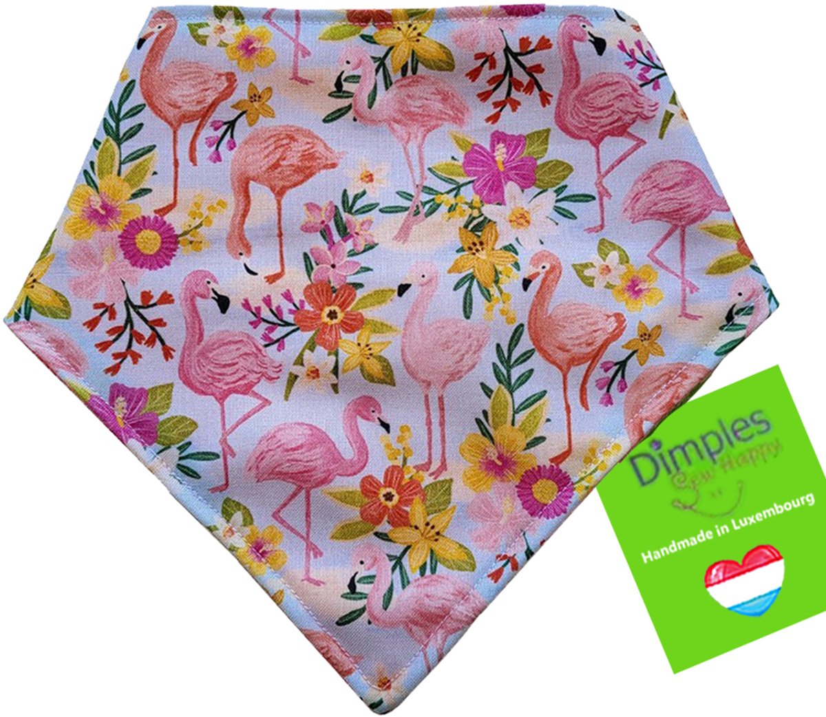 Tropische flamingo hondenhalsdoek - DIMPLES 40cm S hondensjaal hondenbandana met comfortabele drukknopen
