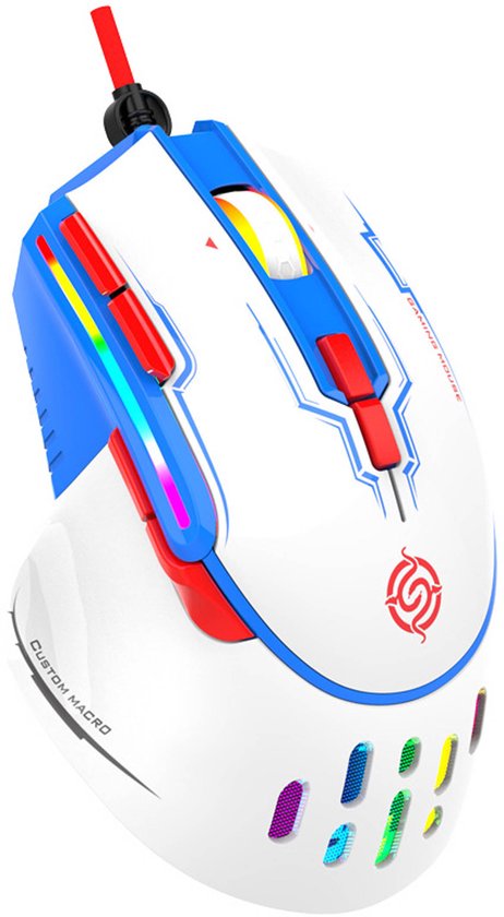 NAXSIR Gamingmuis Met Kabel | Mechanische Kleppen | Iriserende RGB-Lichting | Hoge Precisie Sensor | Programmeerbare Buttons | Ergonomisch Design | USB Plug-and-Play | Geschikt voor PC & Laptop