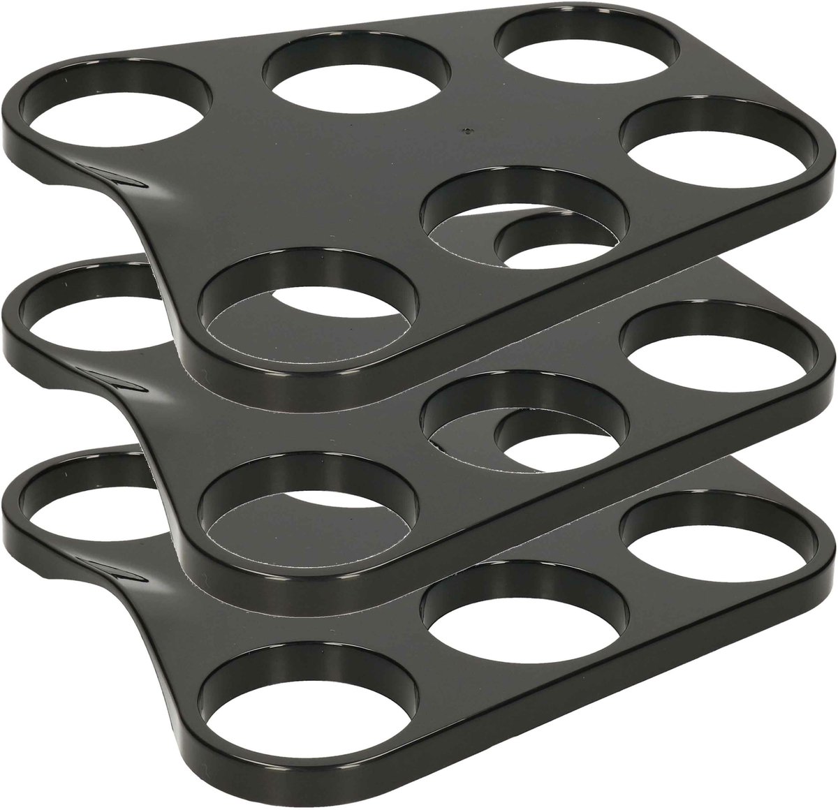 Bier tray voor 6 glazen - 3x - zwart - plastic